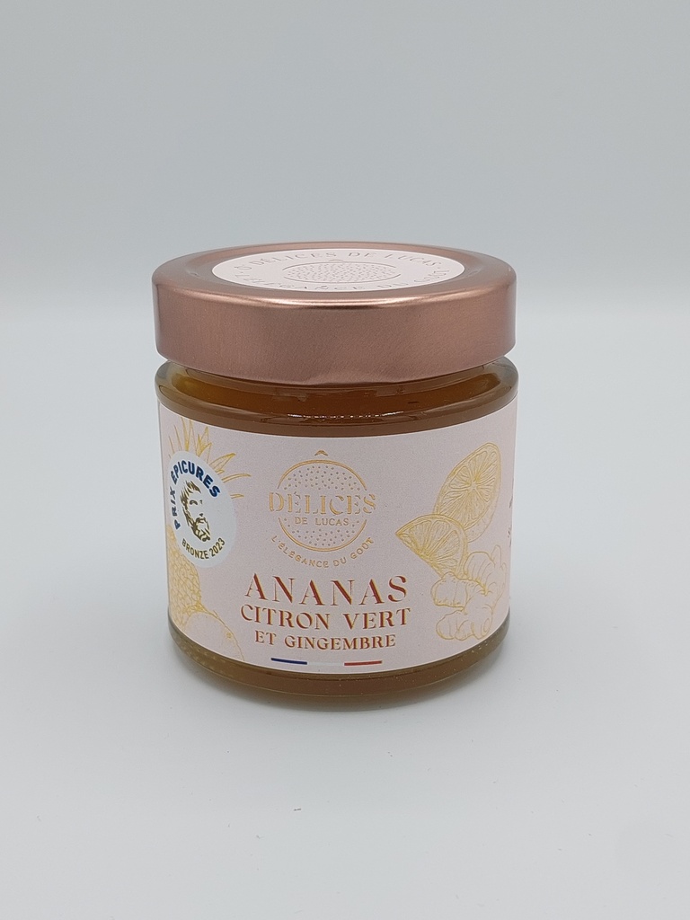 Confiture Ananas, Citron vert & Gingembre 230GR